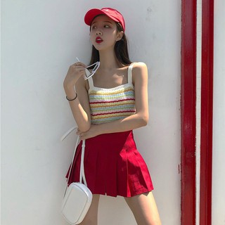 Áo Tank Top sát nách hoạ tiết kẻ sọc nhiều màu cho phái nữ
