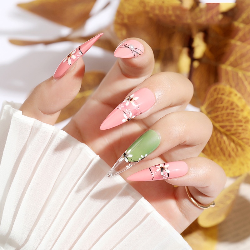 Set 100 Móng Tay Giả Không Đường May Siêu Mỏng
