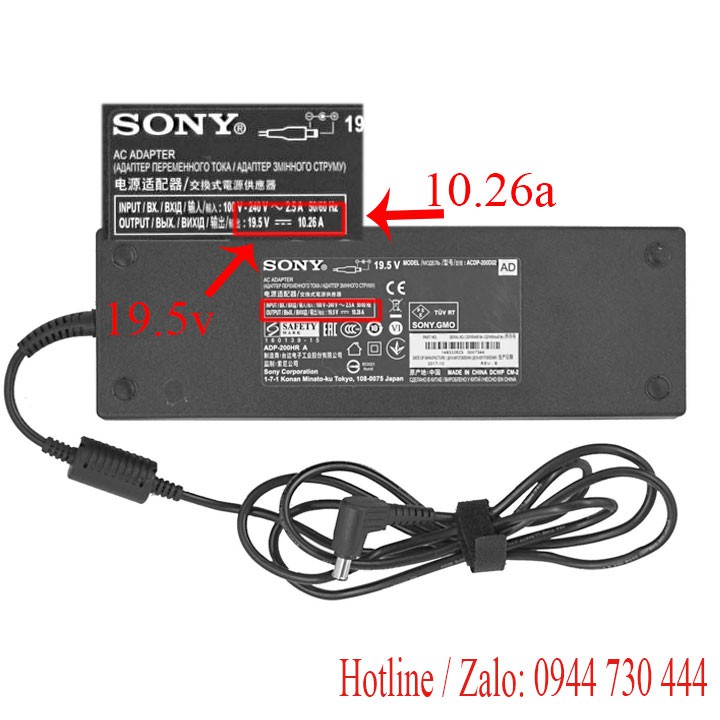 Adapter nguồn tivi Sony 19.5v 10.26a 200w