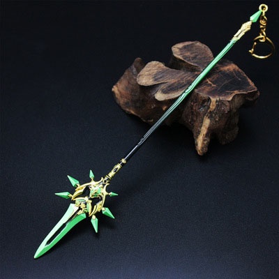 Mô hình móc khóa vũ khí Genshin Impact "Hòa Phát Diên - Jade Winged-Spear" (Chất liệu kim loại)