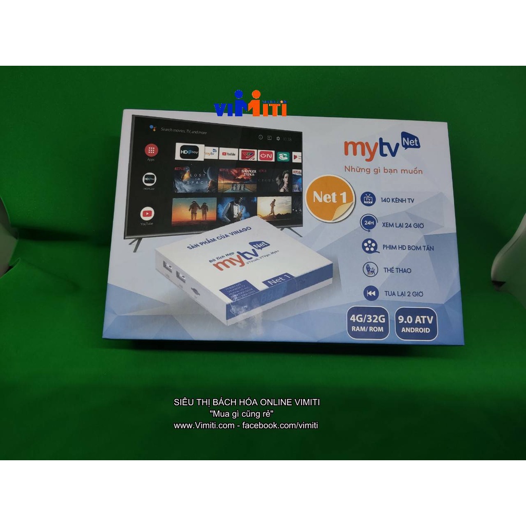 Tivi box và đầu thu kĩ thuật số Vinago My TV Net cấu hình ram 4gb, android 9.0 Rom 32gb, độ phân giải cao