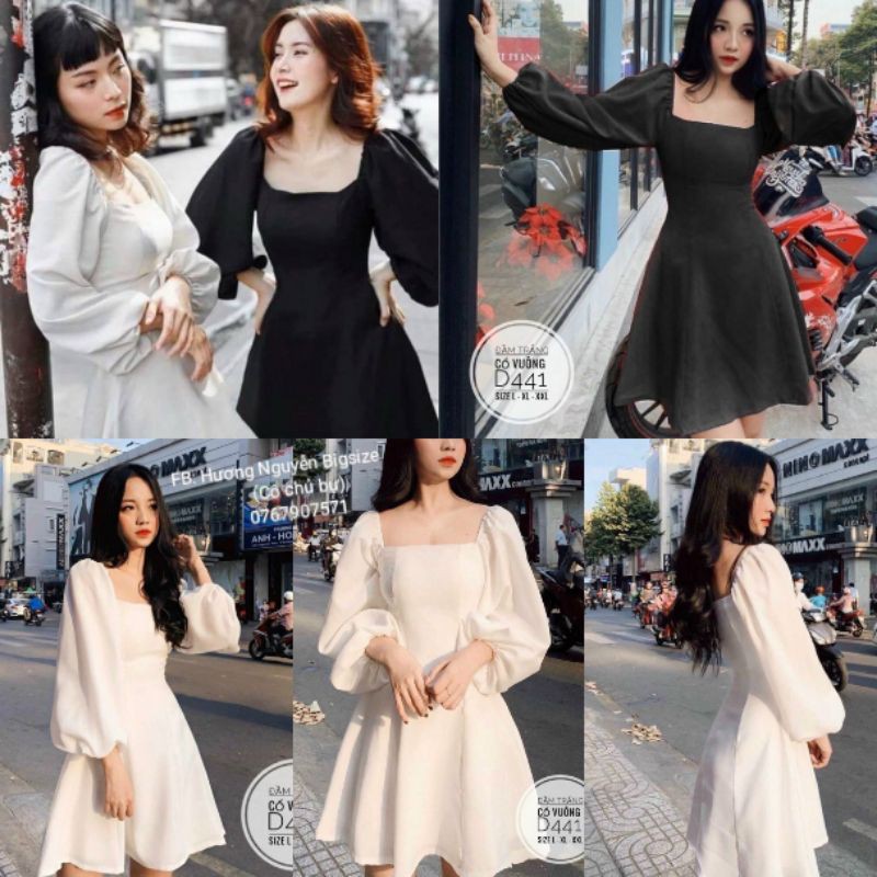 BIGSIZE ĐẦM CỔ VUÔNG D441