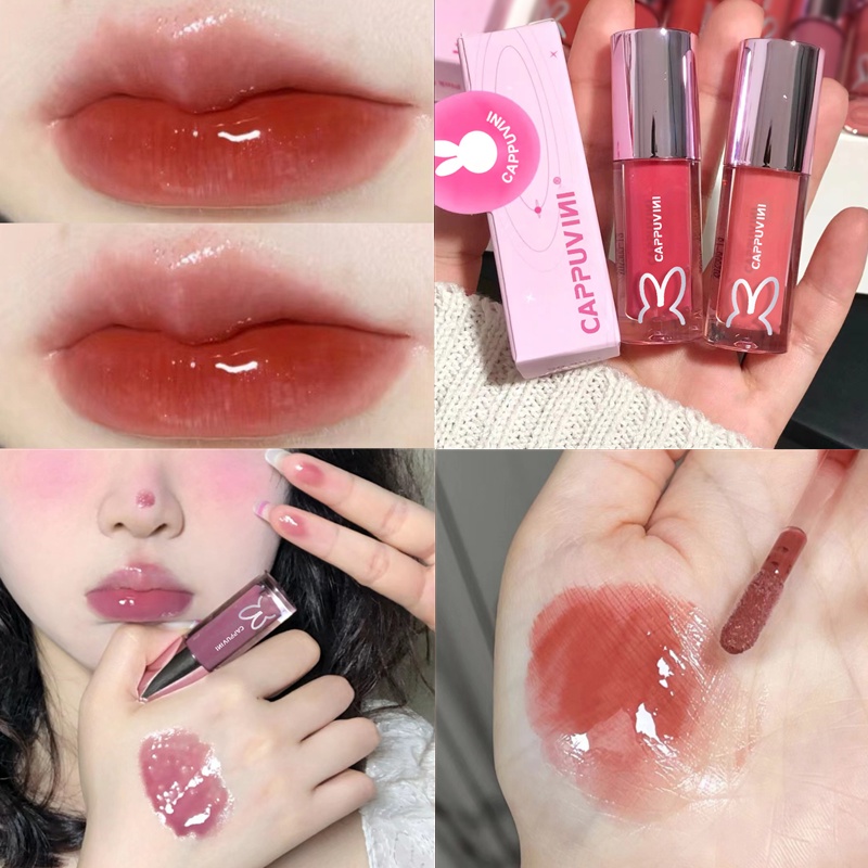 Son Dưỡng Môi CAPPUVINI lâu trôi thiết kế vỏ họa tiết thỏ dễ thương