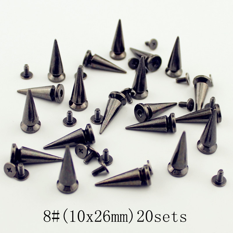 Đinh Tán Kim Loại Nhiều Kích Thước Màu Đen Chuyên Dụng Cho Quần Áo Da