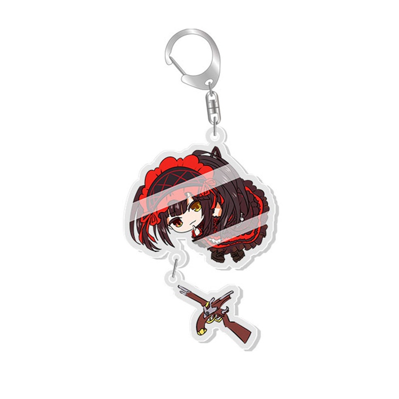 Móc khóa hai mặt bằng acrylic trong suốt hình họa tiết anime Date A Live