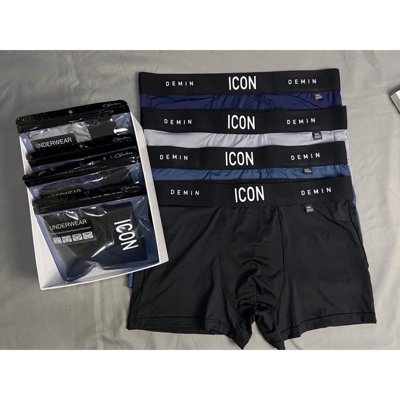 Combo quần sịp đùi nam I.CON chất vải thun lạnh, co giãn 4  chiều, ko nhăn,ko xù,ko bay màu, thoải mái vận động