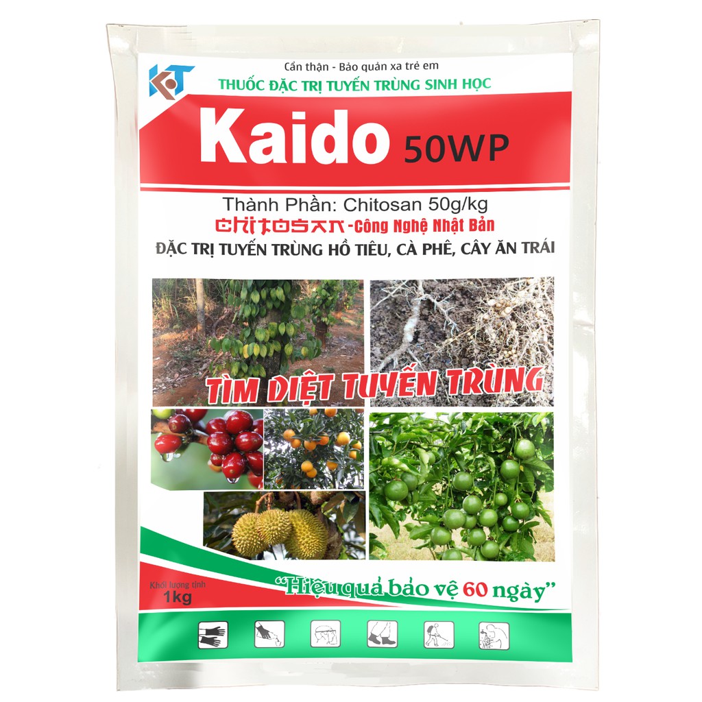 Thuốc đặc trị tuyến trùng tuyến trùng sinh học ứng dụng cho nông nghiệp sạch và nông nghiệp hữu cơ - KAIDO 50WP