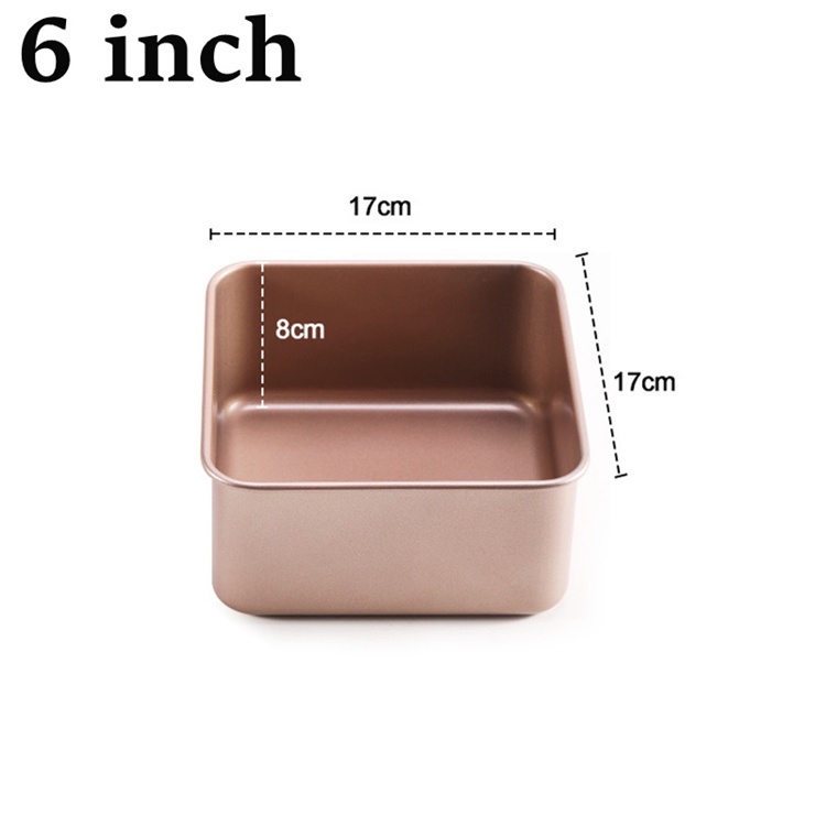 Khuôn vuông chống dính màu vàng 4 size