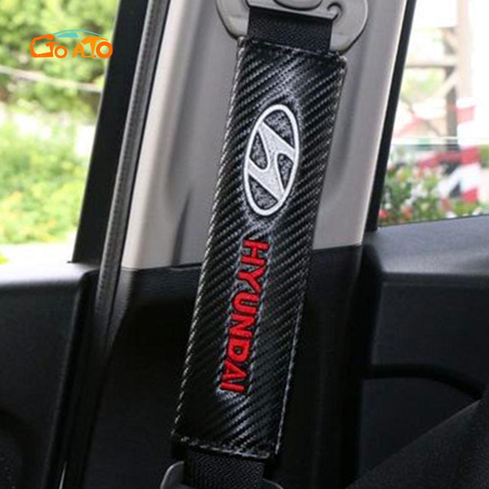 GTIOATO Sợi Carbon BọC DâY An ToàN Xe HơI ChốT CàI DâY An ToàN Xe Ô Tô Đệm Bọc Dây Đai An Toàn Xe Hơi DâY Đai An ToàN Ô Tô Phụ KiệN Ô Tô Cho Hyundai Grand Starex Avante Accent I10 Santa Fe Kona Venue Tucson Sonata Ioniq Creta I20