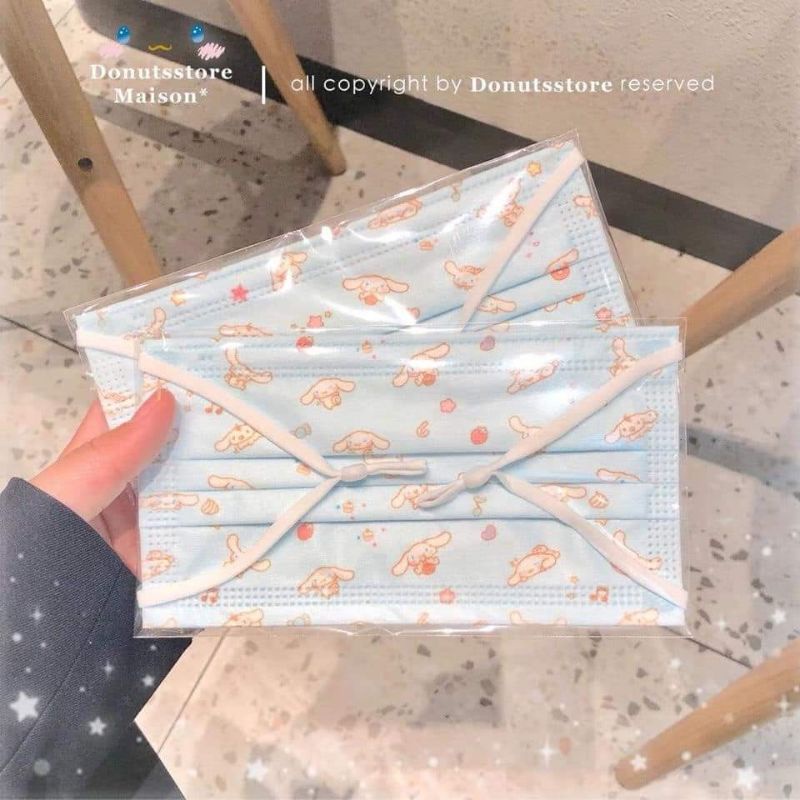 Khẩu trang in hình cinnamoroll siêu dễ thương + ảnh thật dành cho em bé và người lớn