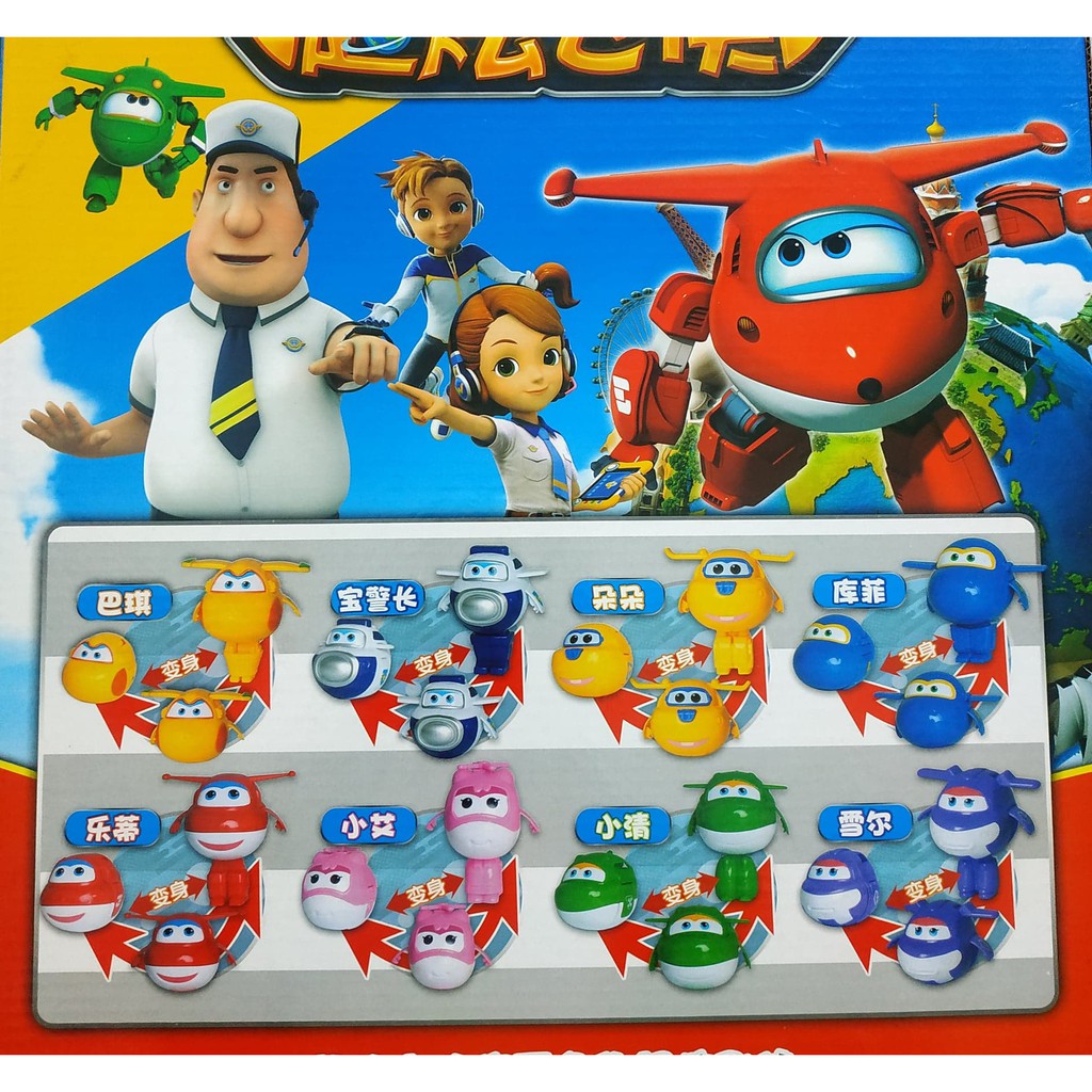 Bộ đồ chơi nhân vật chỉ huy và Biệt đội 6 máy bay siêu đẳng Policar Robocar Poli