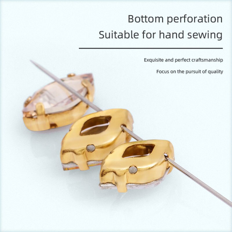 Hạt Cườm Hình Quả Chanh 9x14MM K9 Dùng Trang Trí Quần Áo