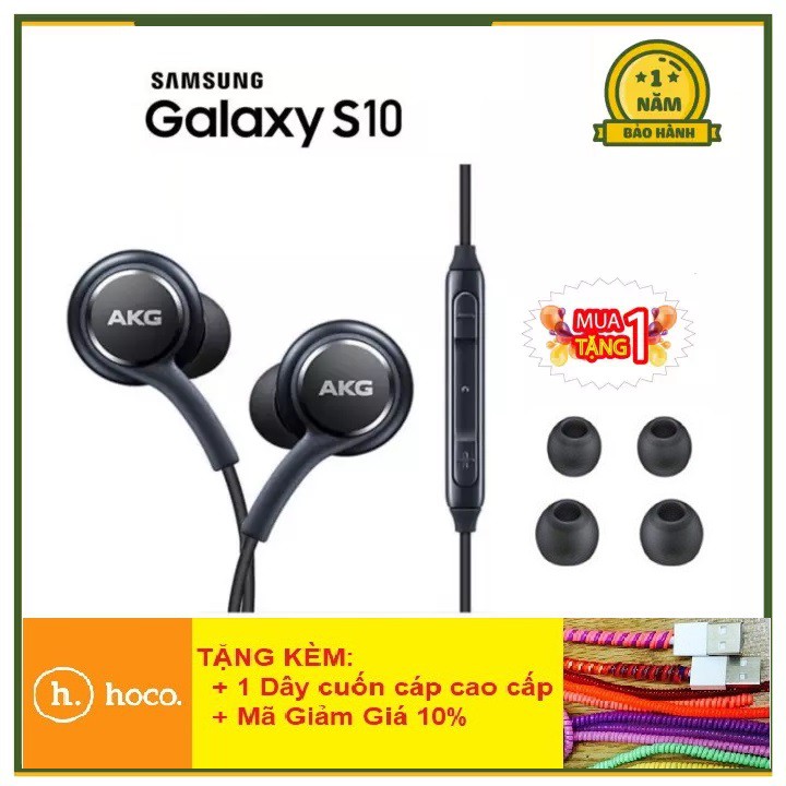 Tai Nghe AKG S10 CAO CẤP Tai Nghe Nhét Tai Âm Thanh Cực Chất (Tặng Kèm 4 Nút Tai Thay Thế) - Hàng Full Hộp