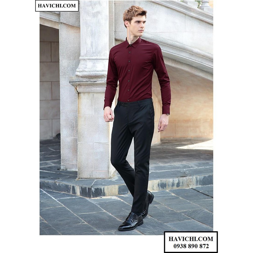 Áo sơ mi nam đỏ 💚𝗙𝗥𝗘𝗘𝗦𝗛𝗜𝗣💚 - Sơ mi nam đỏ sang trọng, vải mềm mịn, thoáng mát, dễ ủi | BigBuy360 - bigbuy360.vn