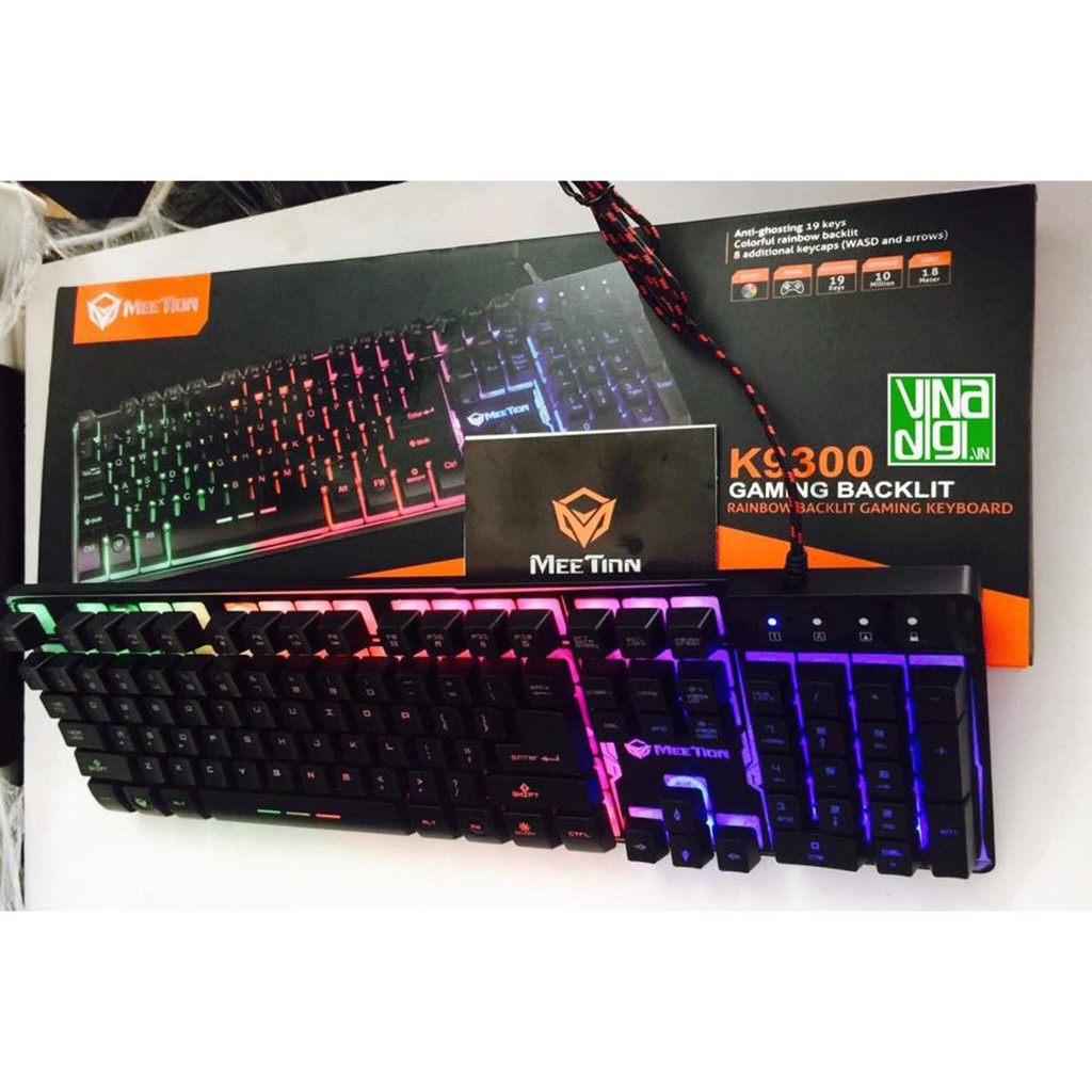 Bàn phím Gaming Meetion K9300 - Đèn led cực đẹp - Độ bền 50 triệu click - Bảo hành 12 tháng - Cam kết lỗi 1 đổi 1