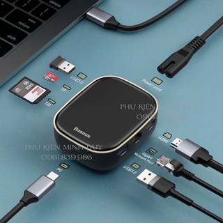 Hub mở rộng 7-in-1 tích hợp sạc 60w baseus type-c hub adapter ac multifunctional charger
