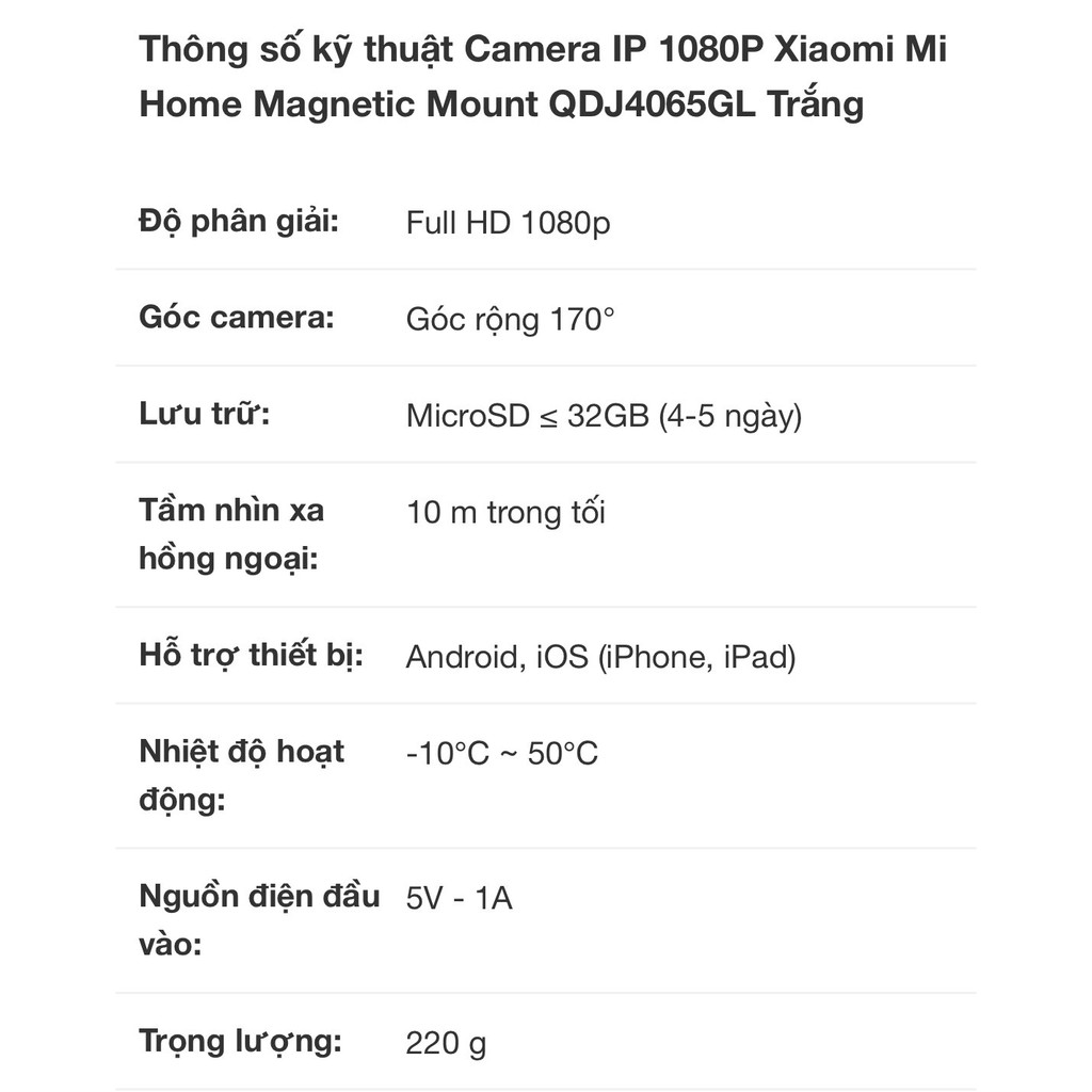 Camera Xiaomi Magnetic 1080P Full HD 170 độ chống nước | BigBuy360 - bigbuy360.vn