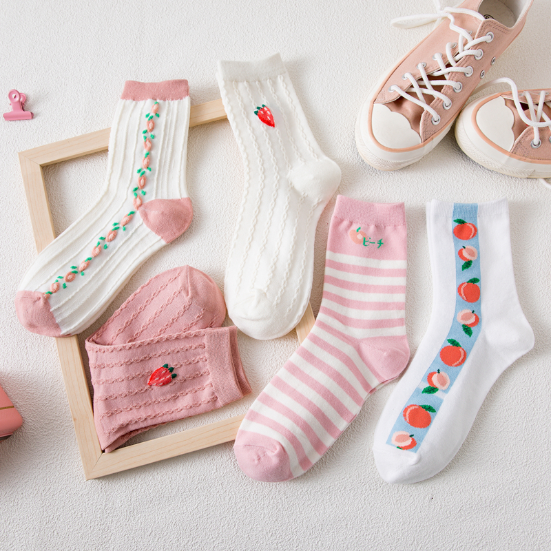 Vớ cotton ống vừa phong cách ngọt ngào thời trang mới nhiều phong cách dành cho nữ