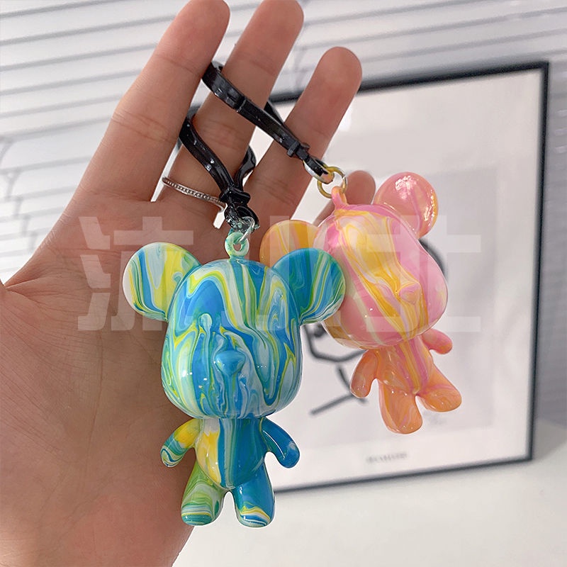 M C Ch A Kh A T I X Ch Net Móc Khóa Hình Gấu Dạng Lỏng Thủ Công diy Cá Tính Sáng Tạo