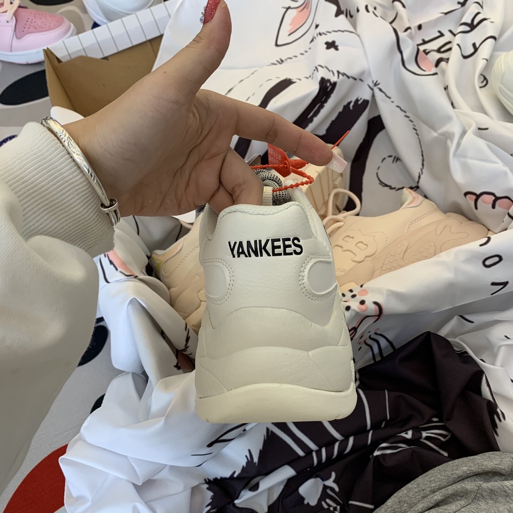 Giày thể thao Sneaker Mờ lờ bê NY chữ vàng đế 5cm