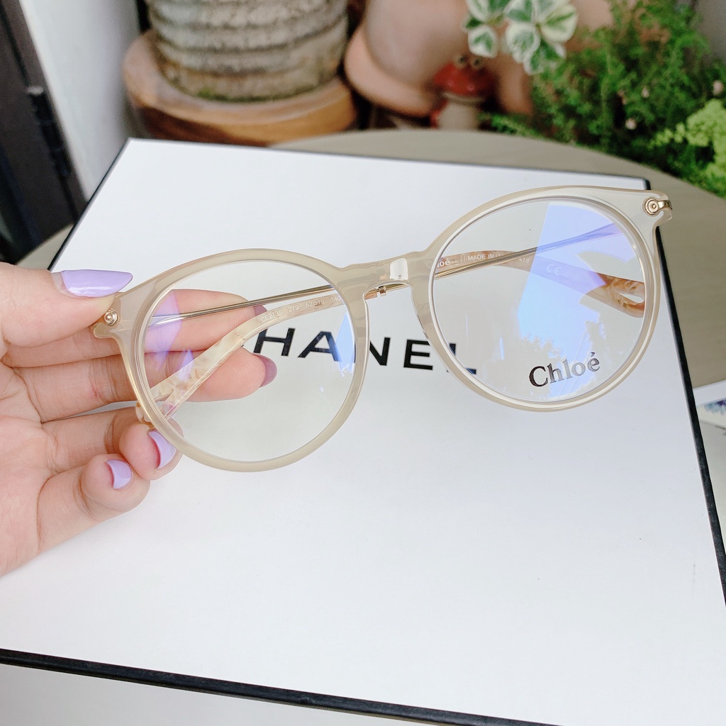 Gọng cận nữ Chloe viền màu sand dáng tròn CE2735