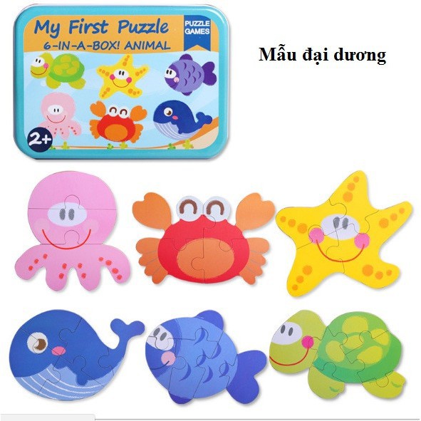 HỘP THIẾC 6 TRANH GHÉP HÌNH GỖ SIZE TO (MY SIST PUZZLE)[ BÁN LẺ= BUÔN SỈ ]