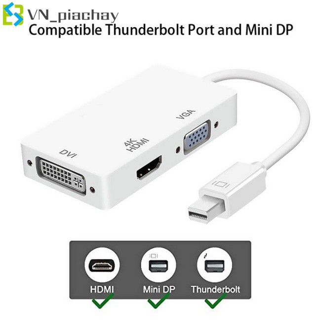 COD Mini Adapter DP TO HDMI VGA DVI Three-in-one 4k*2k Converter for Notebook