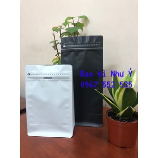 TÚI ZIP ĐÁY ĐỨNG 8 CẠNH ĐỰNG CAFE (MÀU ĐỎ - ĐEN - TRẮNG)