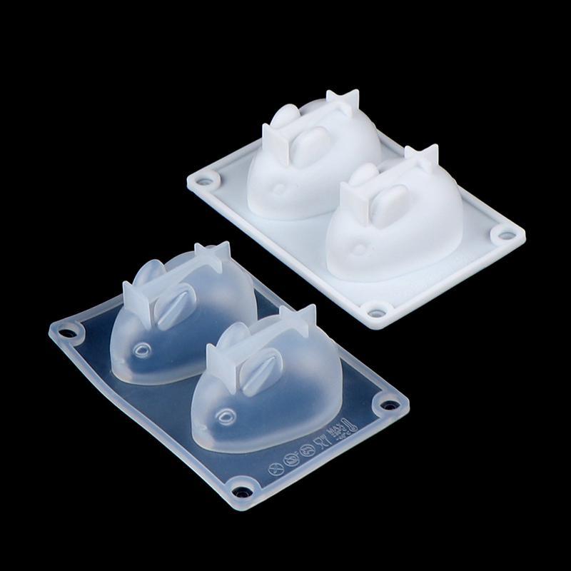 (Hàng Mới Về) 1 Bộ Khuôn Silicone Tự Làm Bánh Xà Phòng Thủ Công Hình Thỏ Hoạt Hình 3d