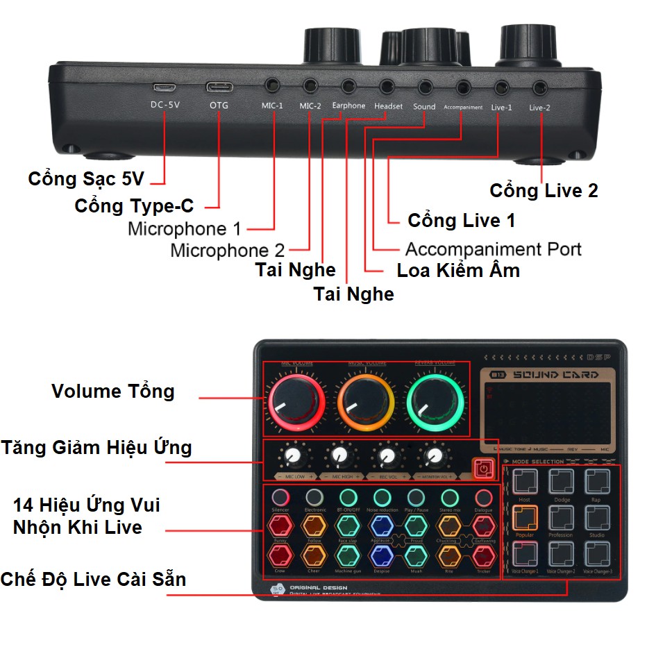 Bộ Sound Card Thu Âm B13 Và Mic BM 900 - Với 14 Hiệu Ứng Đặc Biệt - Kết Nối Bluetooth - Kèm Jack Kết Nối Livestream 2021