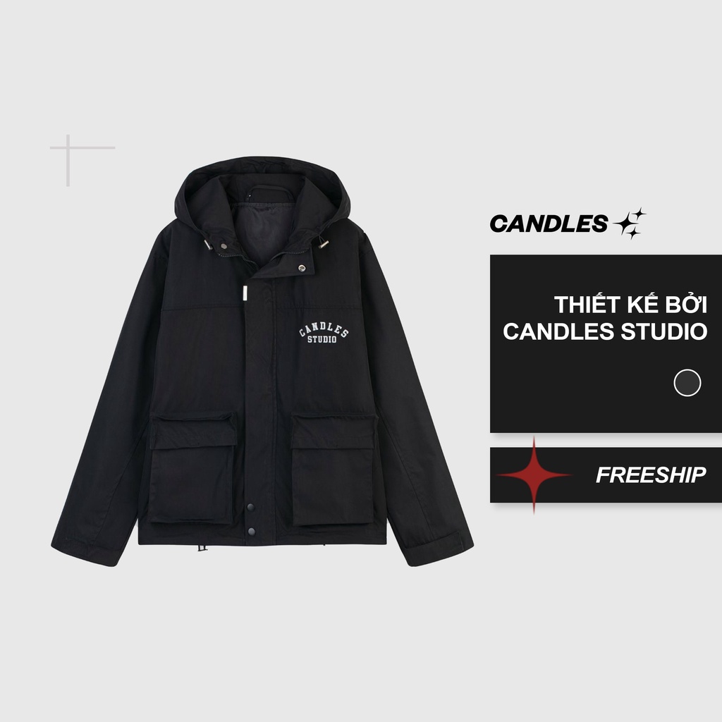 Áo khoác gió có mũ Candles Studio