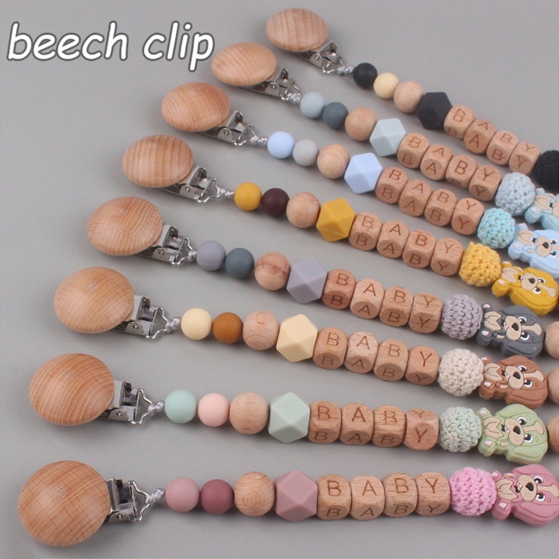 Kẹp Núm Vú Giả Bằng Silicone Đính Hạt Kèm Dây Kẹp Tiện Dụng Cho Bé