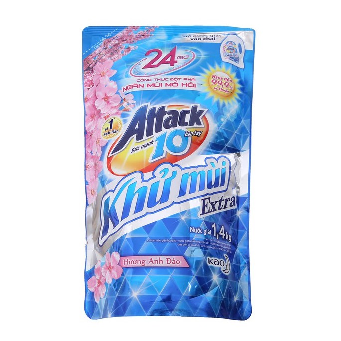 2 Nước Giặt Attack Anh Đào 1,4kg