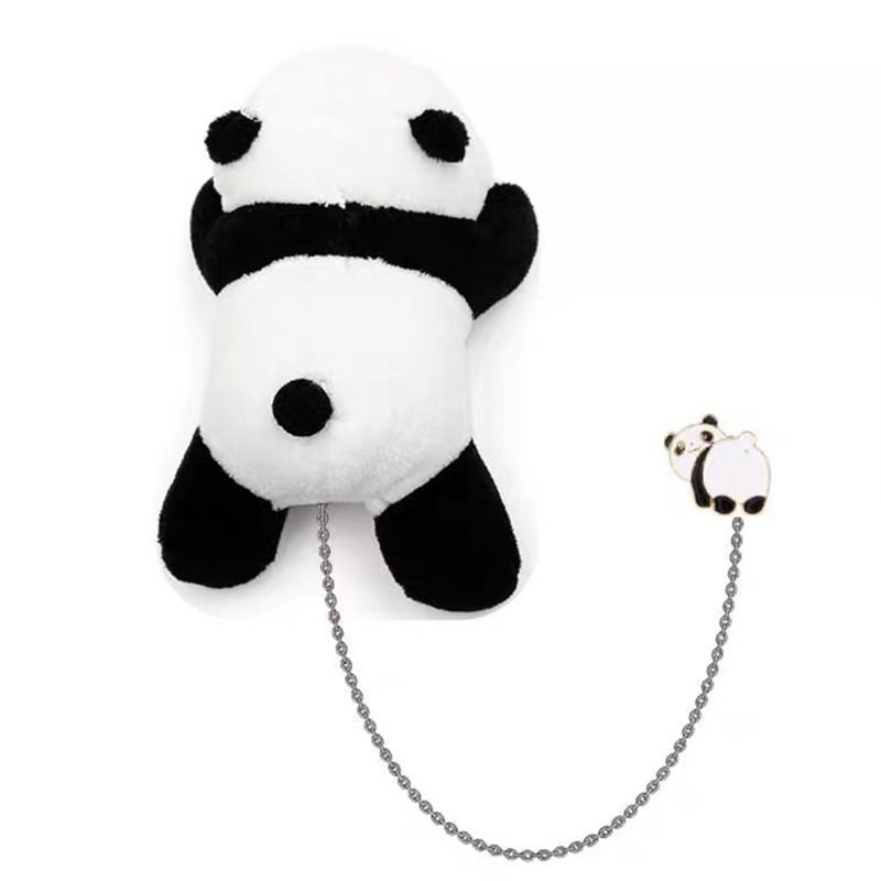 Ghim Cài Áo Hình Khủng Long / Gấu Trúc Nhồi Bông Dễ Thương Cho Nam Và Nữ