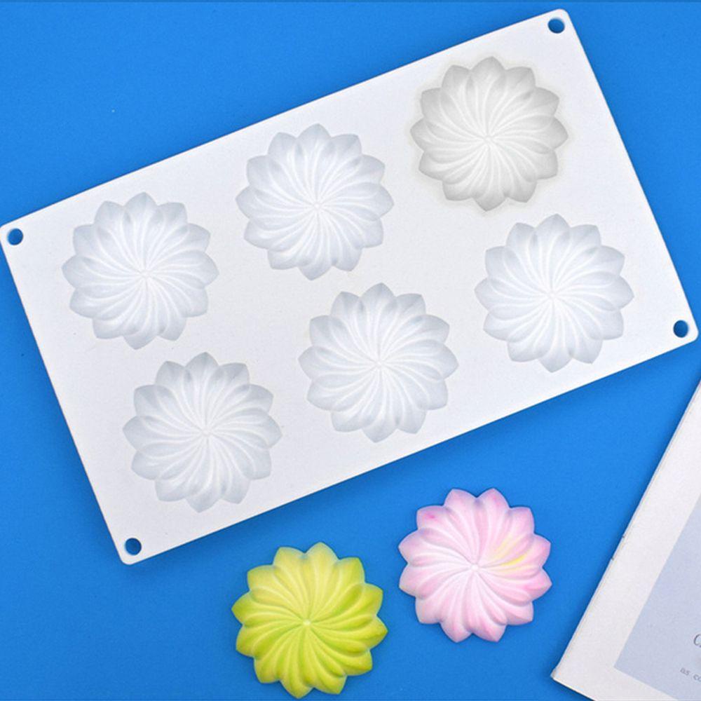 Khuôn Làm Bánh Mousse 6 Ngăn Tạo Hình Bông Hoa 3D Tiện Dụng