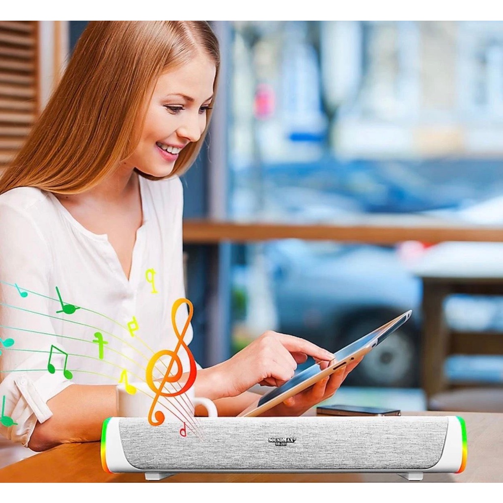 Loa Bluetooth SoundMax SB-201 SB201 LED RGB.- Hàng chính hãng