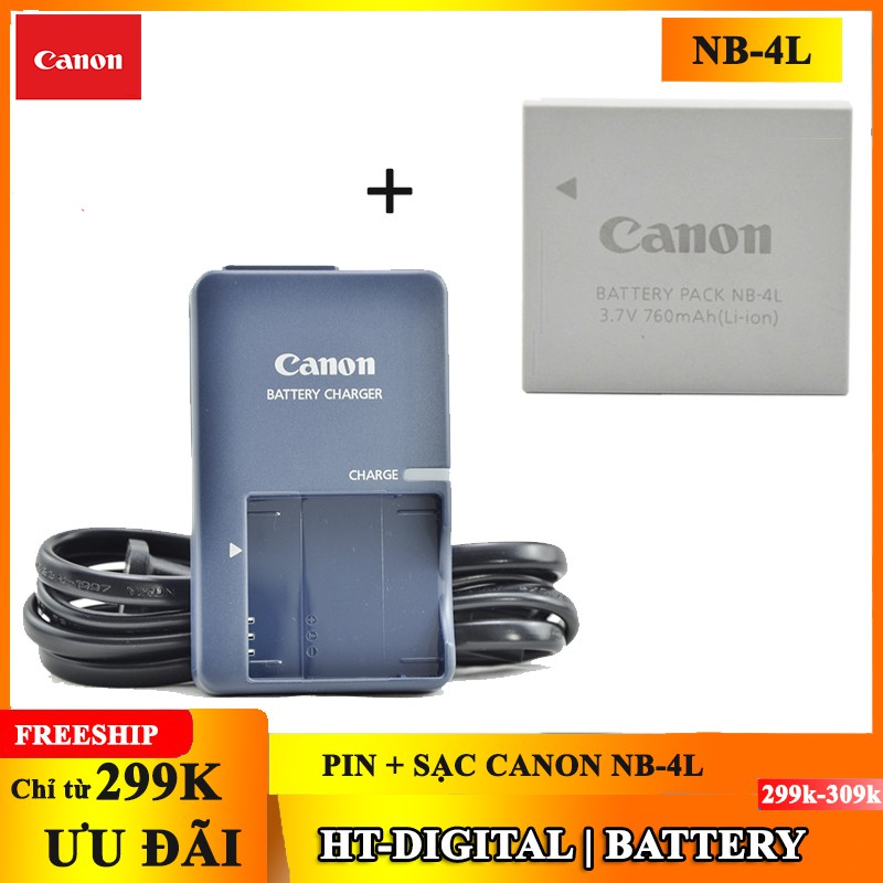 Combo pin sạc Canon NB-4L (Bảo hành 6 tháng)