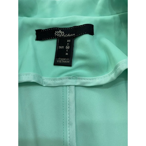 Áo vest màu xanh ngọc phối viền tay chấm bi Ninomaxx (Size M, L/ Dơ nhẹ) - Thanh lý vnxk