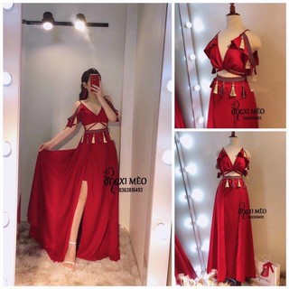 ĐẦM MAXI KHOÉT VAI XẺ TÀ (KÈM VIDEO HÌNH THẬT)