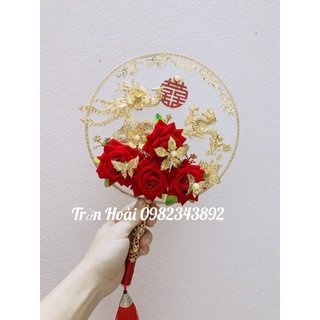 phụ kiện hầu đồng - quạt tròn hầu đồng , quạt cổ trang
