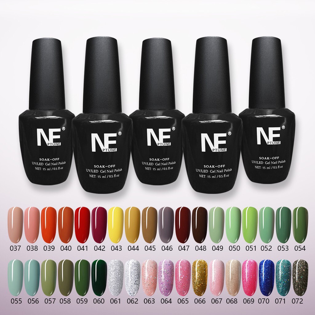 Set Sơn gel 72 màu sắc hiện đại  15ML NE001-NE072 top base top lì UV&amp;LED Mới cổ điển Sơn móng tay