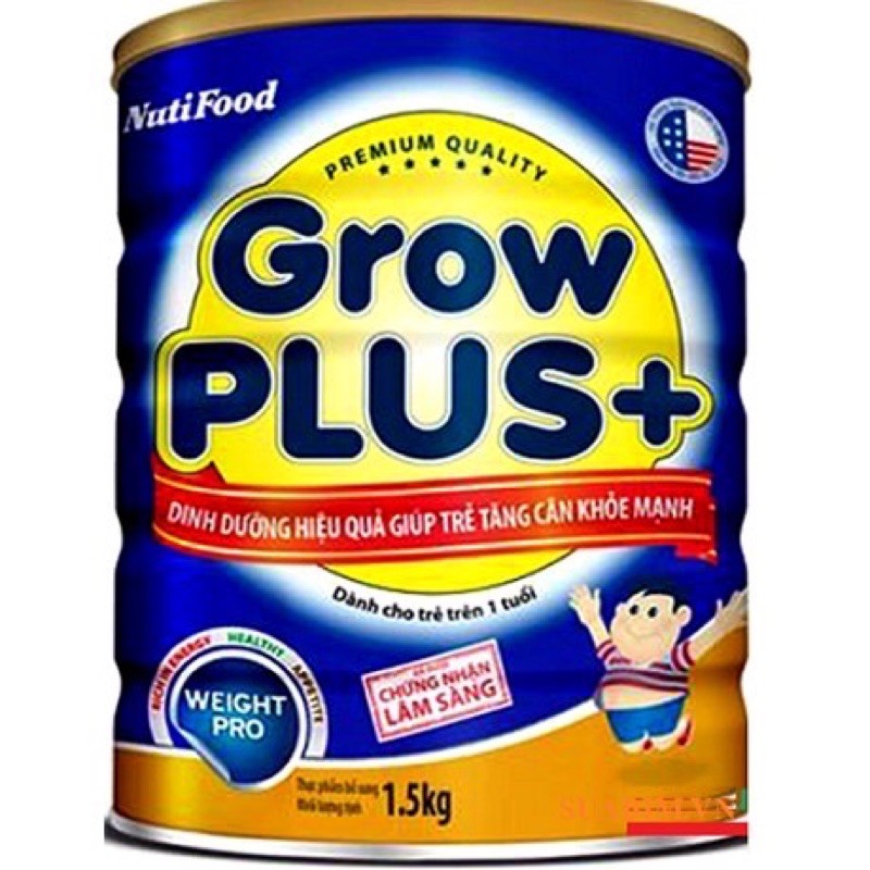 Sữa bột Grow Plus Xanh lon 1,5kg _ Mẫu Mới