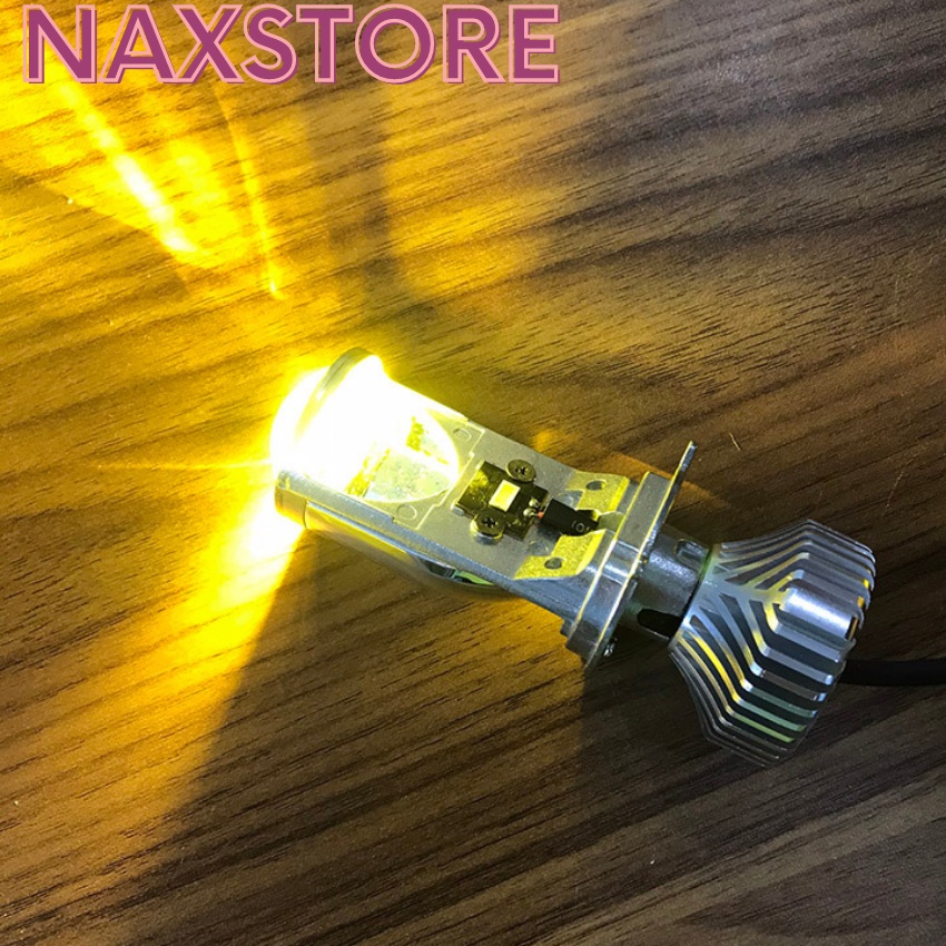 Đèn pha led bi cầu Y6S đèn pha mini cos đổi 3 màu chân H4 gắn được cho xe máy và ô tô -DPL6K3M