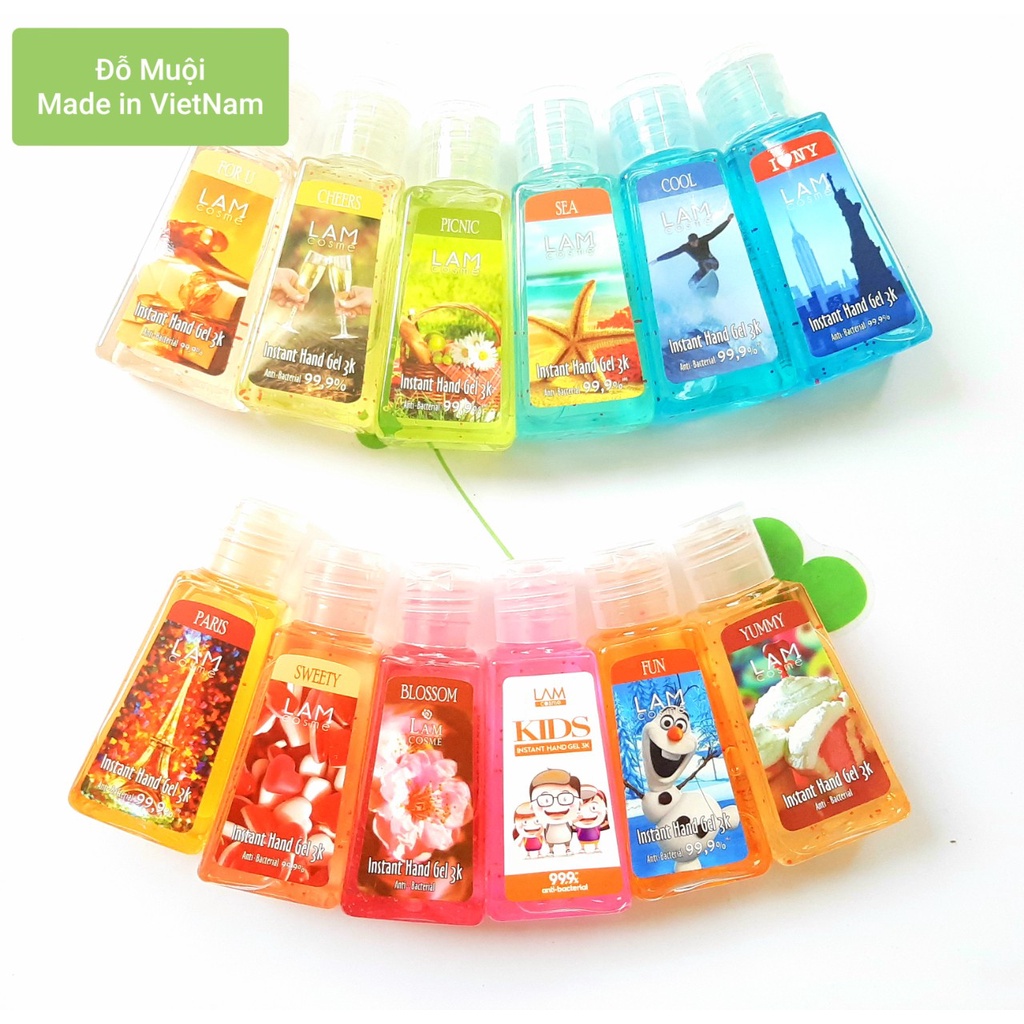 Gel rửa tay khô 3k Lamcosmé chai 60ml