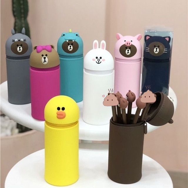 Hộp bút silicon gấu thỏ