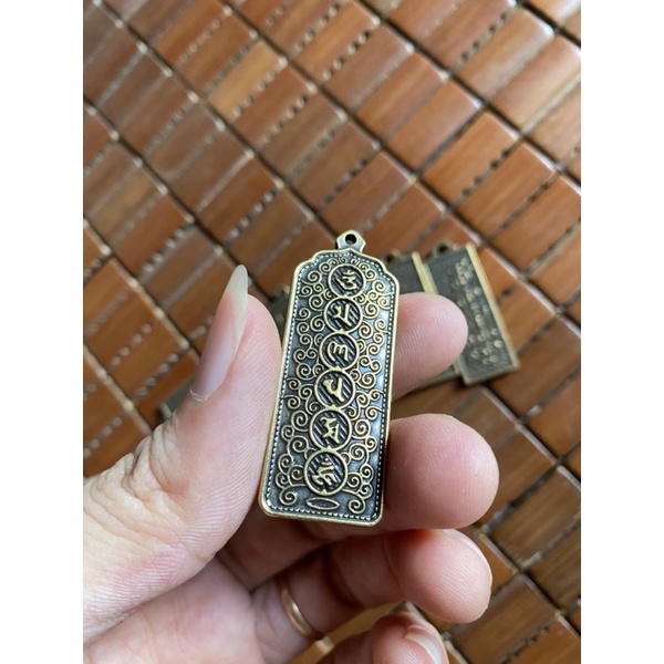 Móc khoá phong thuỷ + mặt dây chuyền đồng thau hình phật