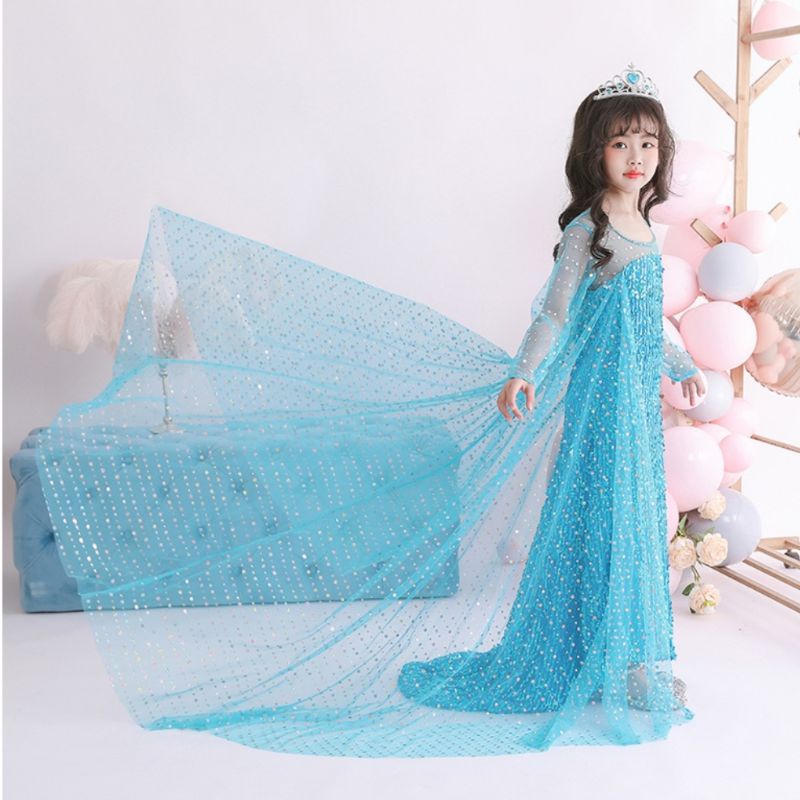 Trang phục Nữ Hoàng Băng Giá Frozen dành cho bé gái, bộ váy đầm hoá trang công chúa Elsa cực kỳ xinh xắn