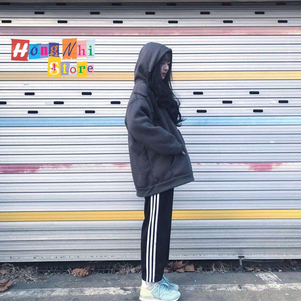 Áo Khoác Hoodie Trơn Ulzzang Unisex Màu Xám Đậm Chất Nỉ Bông Cao Cấp Dáng Rộng Nam Nữ - MM | BigBuy360 - bigbuy360.vn