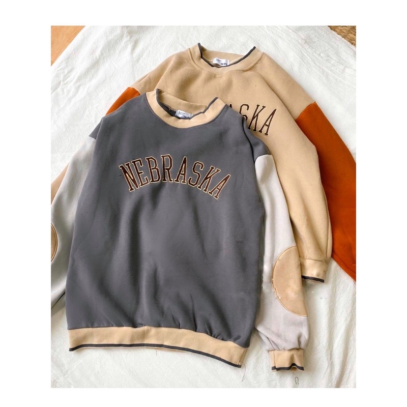 [SIÊU HÓT]  Áo Sweater NEBRASKA, Áo Nỉ Unisex Tay Bồng