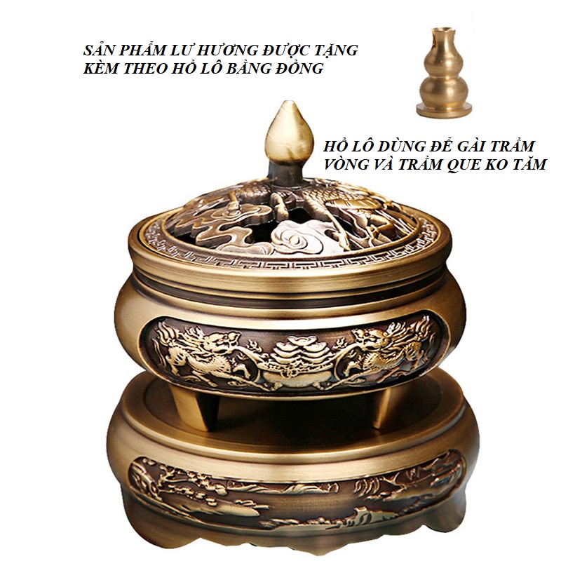 LƯ HƯƠNG XÔNG TRẦM, ĐỐT TRẦM BẰNG ĐỒNG NGUYÊN CHẤT